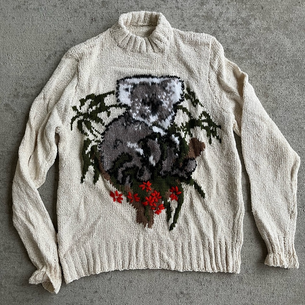 Vintage 70s 80s koala Australia embroidered sweater